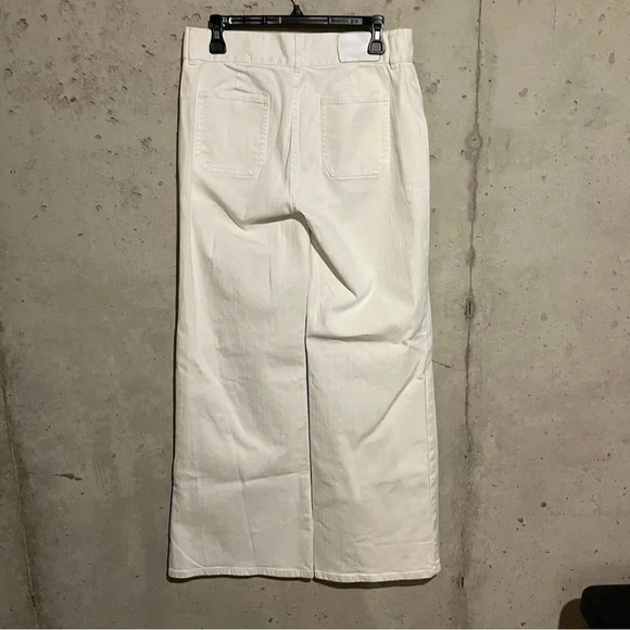 Lauren Ralph Lauren White Wide Leg Jeans Pants Sz 8 High Waisted Button Fly - Picture 5 of 13